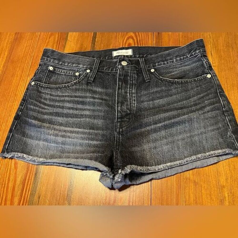 Madewell‎ Women's Relaxed Denim Black Cut Off Shorts in Calverley Wash Size 32